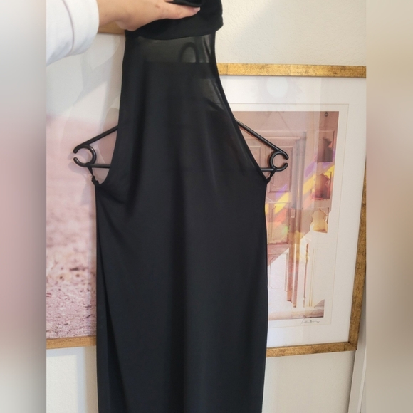 MOSCHINO DESIGNER TURTLENECK OPEN BACK SEMI SHEER DRESS - Picture 5 of 12